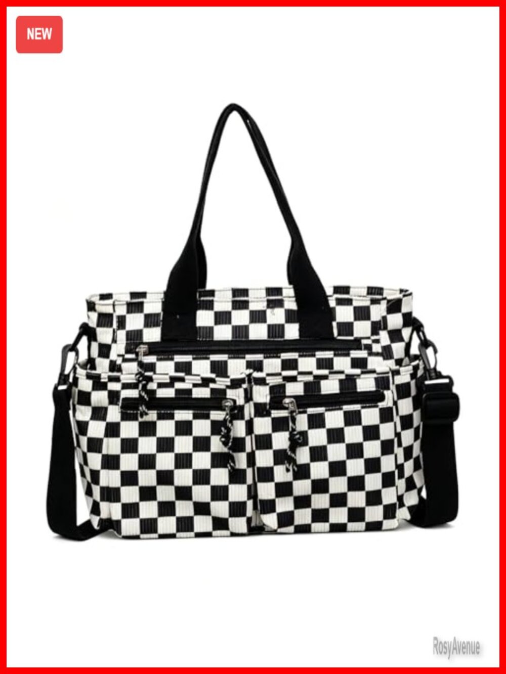 Corduroy Canvas Tote Bag for Women Shoulder Bag with Zipper Pockets Adjustable